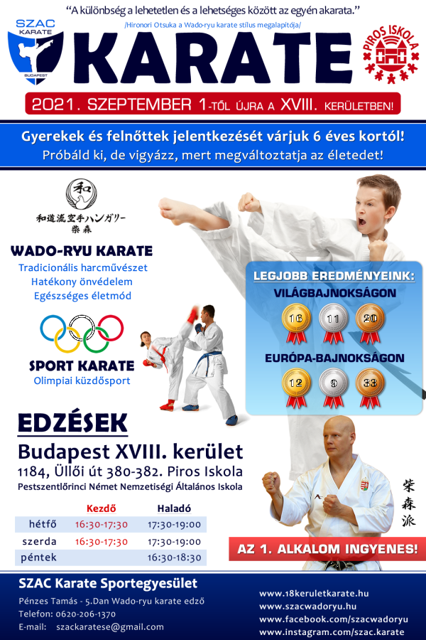 SZAC Karate SE. - Plakát 2021