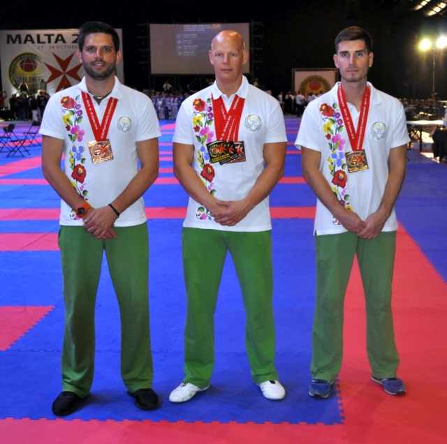 Balla Zoltán - Pénzes Tamás - Papp Norbert - Eurpa-bajnoki bronzrmes kumite csapat